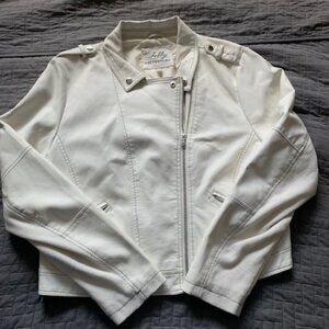 Faux White Leather Jacket